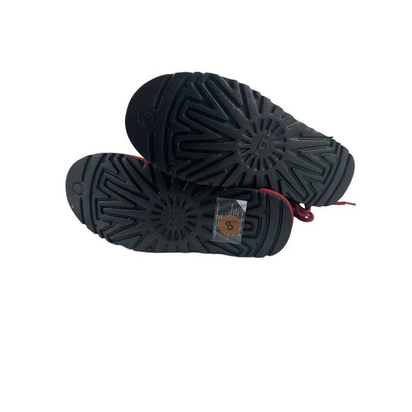 UGG Men’s Neumel Leather Shearling Low Chukka Ankle Boots (Black & red) Size 8 - Picture 10 of 12